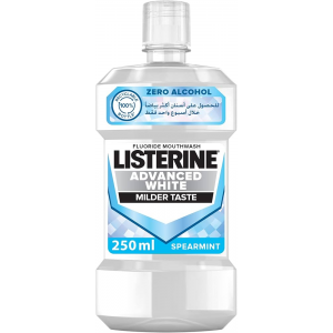 LISTERINE ® ADVANCED WHITE SPEARMINT MILDER TASTE MOUTHWASH 250 ML